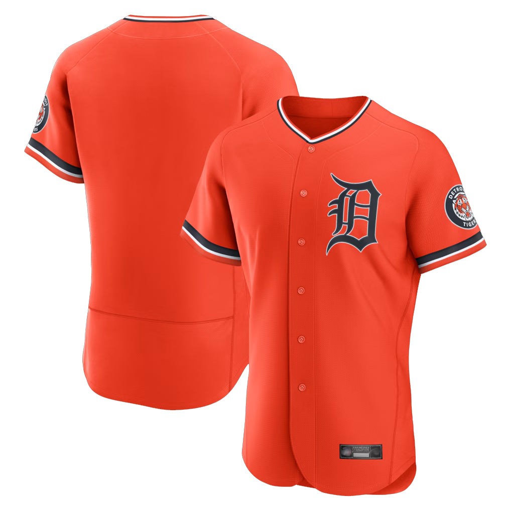 D.Tigers ## Tigers Blank Player Orange Limited Elite Home Edoa Stitched Jerseys