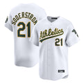 Athletics #21 Tyler Soderstrom Player White Limited Home Game Edoa Stitched Jerseys