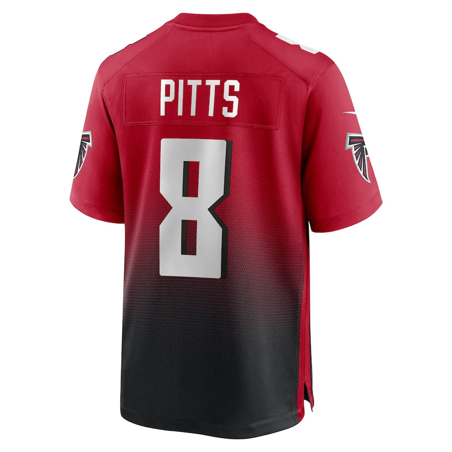 A.Falcons #8 Kyle Pitts Sr. Player Red Home Game Edoa Stitched Jerseys