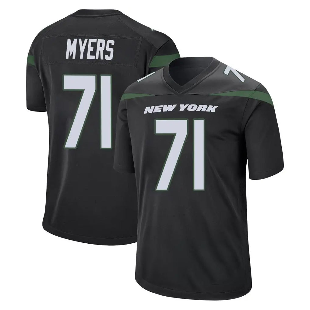 NY.Jets #71 Josh Myers Player Stealth Black Home Game Edoa Stitched Jerseys
