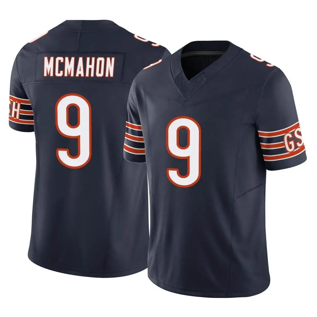 C.Bears #9 Jim McMahon Player Navy Vapor F.U.S.E. Limited Home Game Edoa Stitched Jerseys
