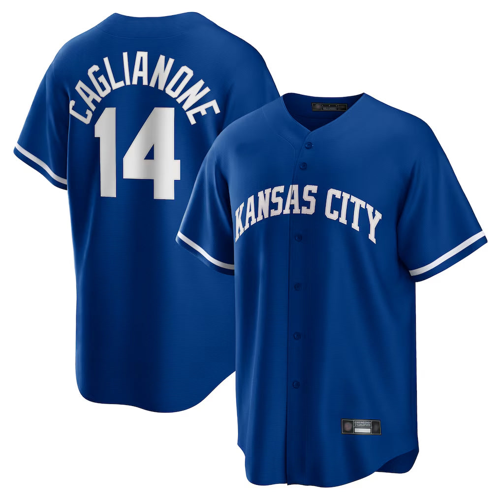 KC.Royals #14 Jac Caglianone Player Royal Game Home Edoa Stitched Jerseys