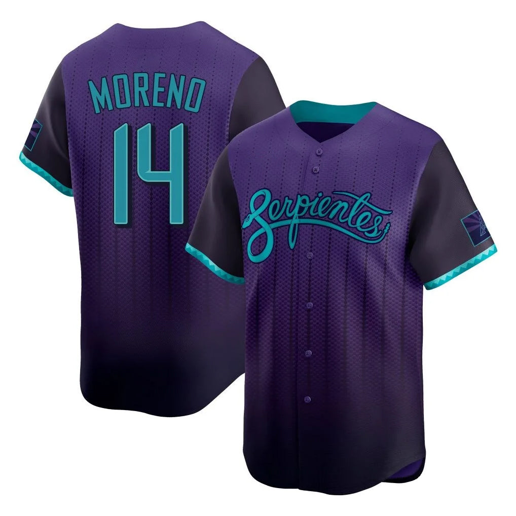 A.Diamondbacks #14 Gabriel Moreno Player Purple City Connect Limited Home Game Edoa Stitched Jerseys