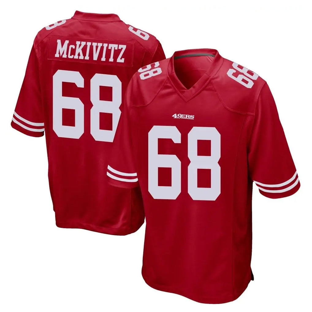 SF.49ers #68 Colton McKivitz Player Red Home Game Edoa Stitched Jerseys
