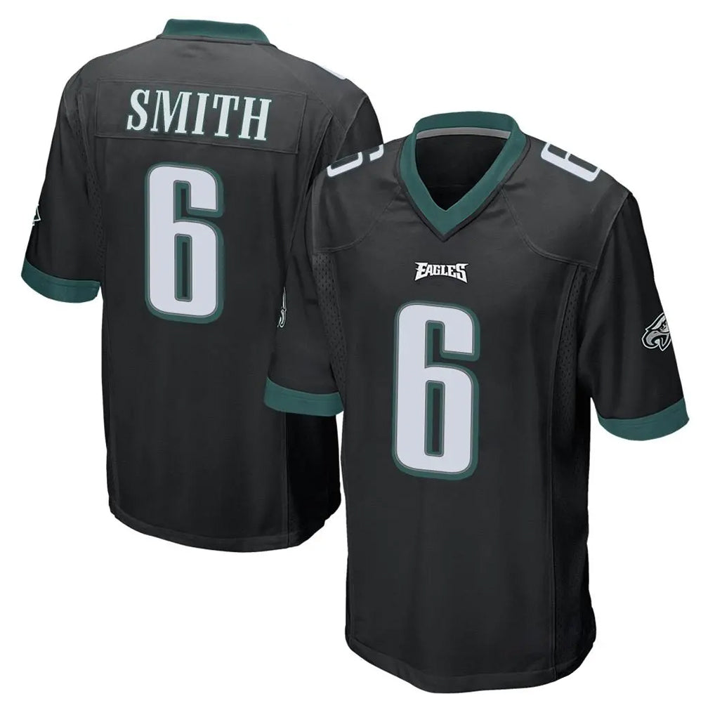 P.Eagles #6 DeVonta Smith Player Black Home Game Edoa Stitched Jerseys