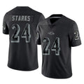 B.Ravens #24 Malaki Starks Player Black REFLECTIVE Limited Edoa Stitched Jerseys