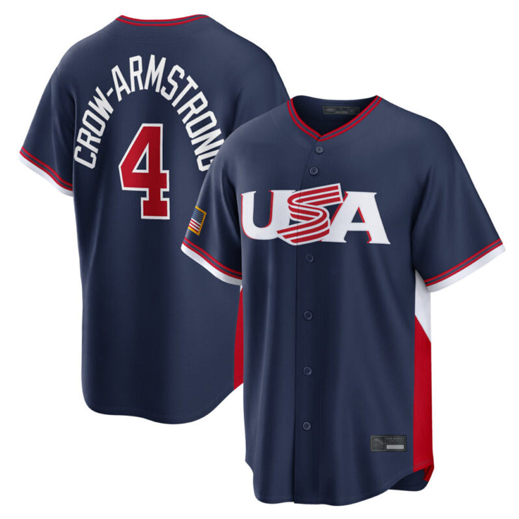 C.Cubs #4 Pete Crow-Armstrong Player Navy USA 2026 World Classic Home Limited Edoa Stitched Jerseys