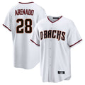 A.Diamondbacks #28 Nolan Arenado Player White Home Game Edoa Stitched Jerseys