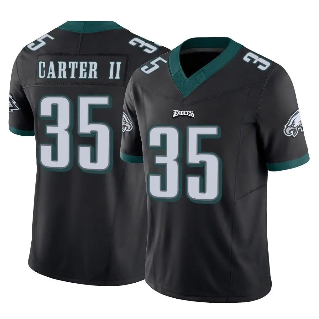 P.Eagles #35 Michael Carter II Player Black Limited Vapor F.U.S.E. Home Game Edoa Stitched Jerseys