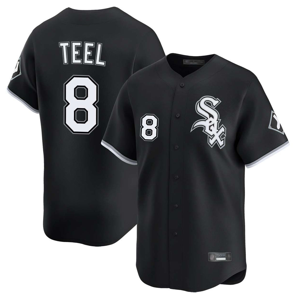 C.White Sox #8 Kyle Teel Player Black Limited Home Edoa Stitched Jerseys