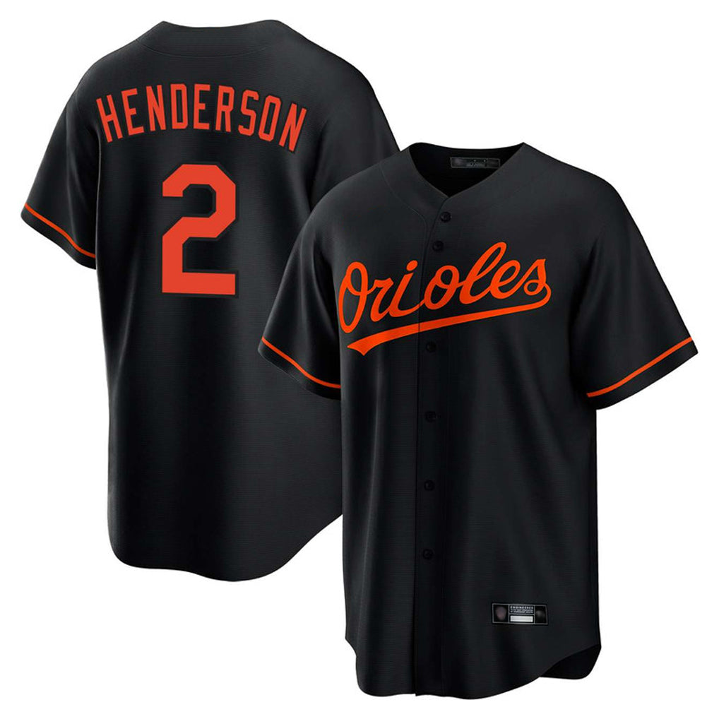 B.Orioles #2 Gunnar Henderson Player Black Home Game Edoa Stitched Jerseys