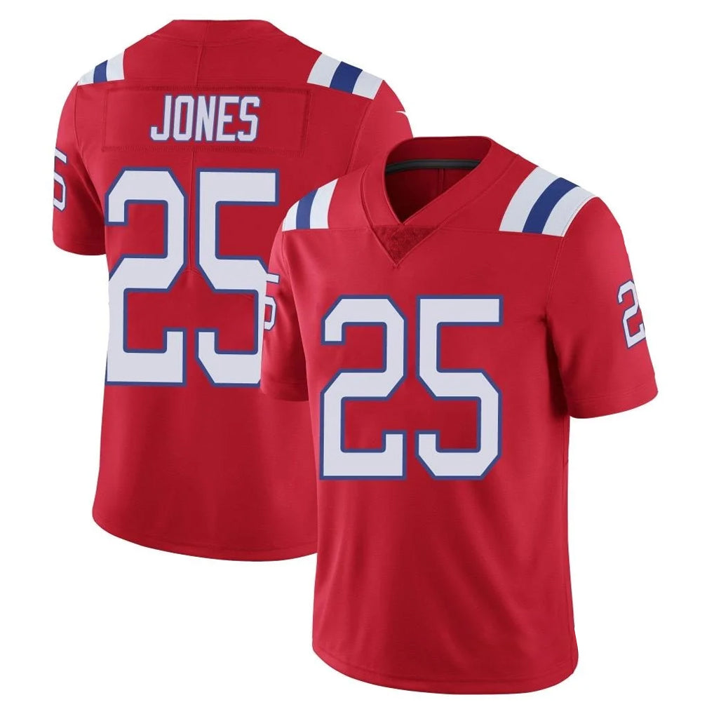 NE.Patriots #25 Marcus Jones Player Red Vapor Untouchable Home Game Edoa Stitched Jerseys