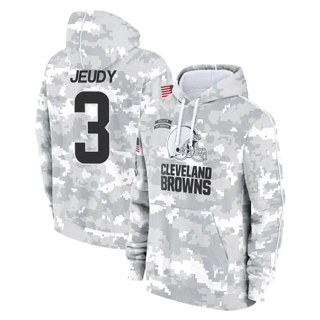 C.Browns #3 Jerry Jeudy Player Arctic Camo Salute to Service Hoodies Limited Game Edoa Stitched Jerseys