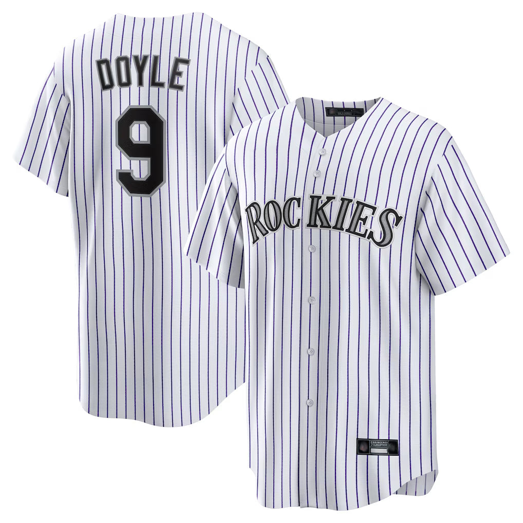 C.Rockies #9 Brenton Doyle Player White Game Home Edoa Stitched Jerseys