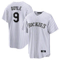 C.Rockies #9 Brenton Doyle Player White Game Home Edoa Stitched Jerseys
