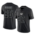 NY.Jets #26 Nahshon Wright Player Stealth Black Limited Reflective Home Game Edoa Stitched Jerseys