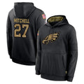 P.Eagles #27 Quinyon Mitchell Player Black Salute to Service Hoodies Limited Game Edoa Stitched Jerseys
