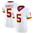 W.Commanders #5 Jayden Daniels Player White Limited Vapor F.U.S.E. Home Game Edoa Stitched Jerseys