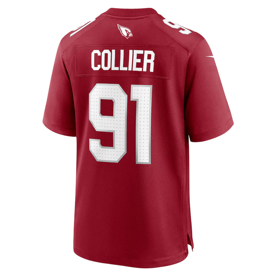 A.Cardinals #91 L.J. Collier Player Cardinal Game Home Edoa Stitched Jerseys