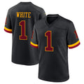 W.Commanders #1 Rachaad White Player Black Limited Home Game Edoa Stitched Jerseys