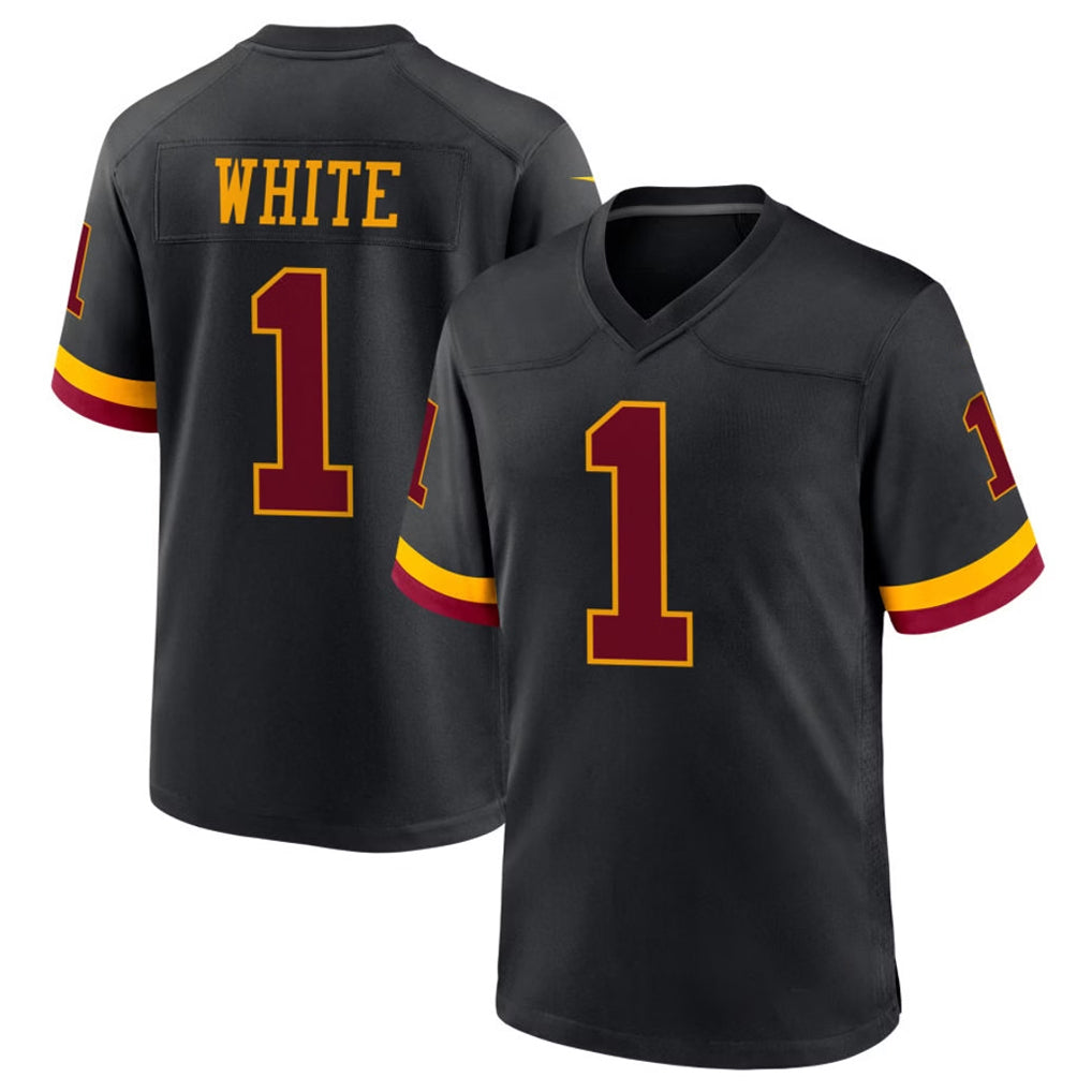 W.Commanders #1 Rachaad White Player Black Limited Home Game Edoa Stitched Jerseys