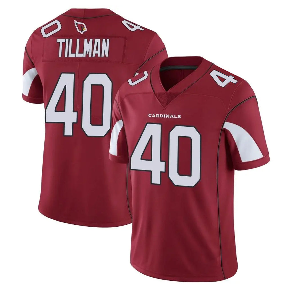A.Cardinals #40 Pat Tillman Player Cardinal Vapor Limited Home Game  Edoa Stitched Jerseys