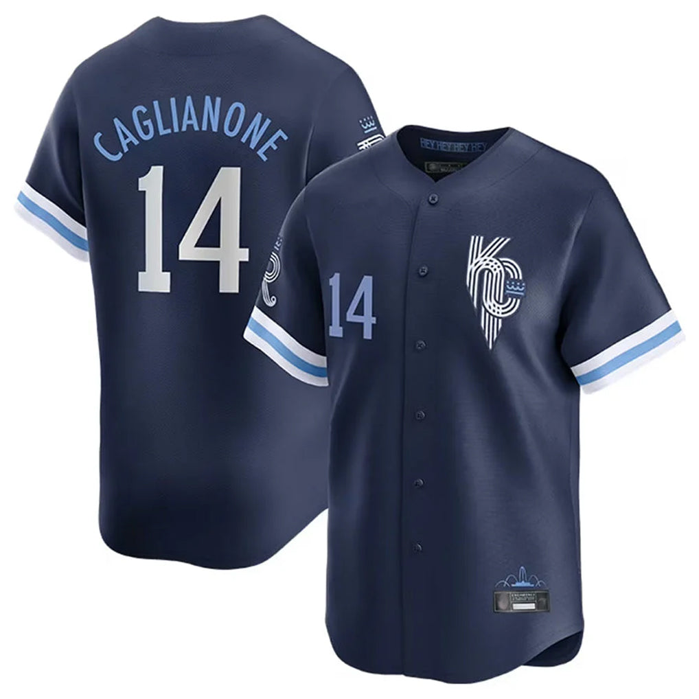 KC.Royals #14 Jac Caglianone Player Navy City Connect Limited Home Edoa Stitched Jerseys
