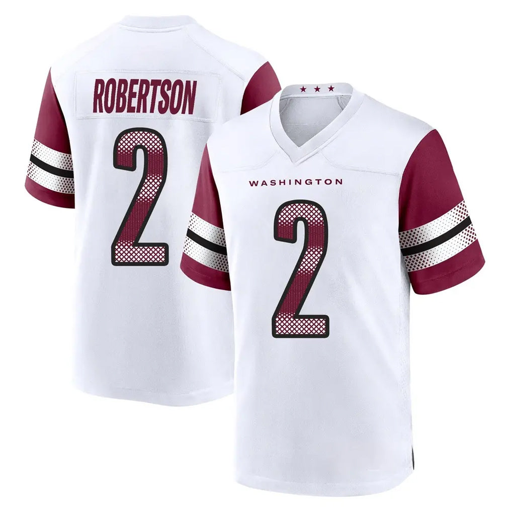 W.Commanders #2 Amik Robertson Player White Game Home Edoa Stitched Jerseys