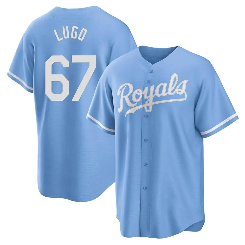 KC.Royals #67 Seth Lugo Player Light Blue Home Game Edoa Stitched Jerseys