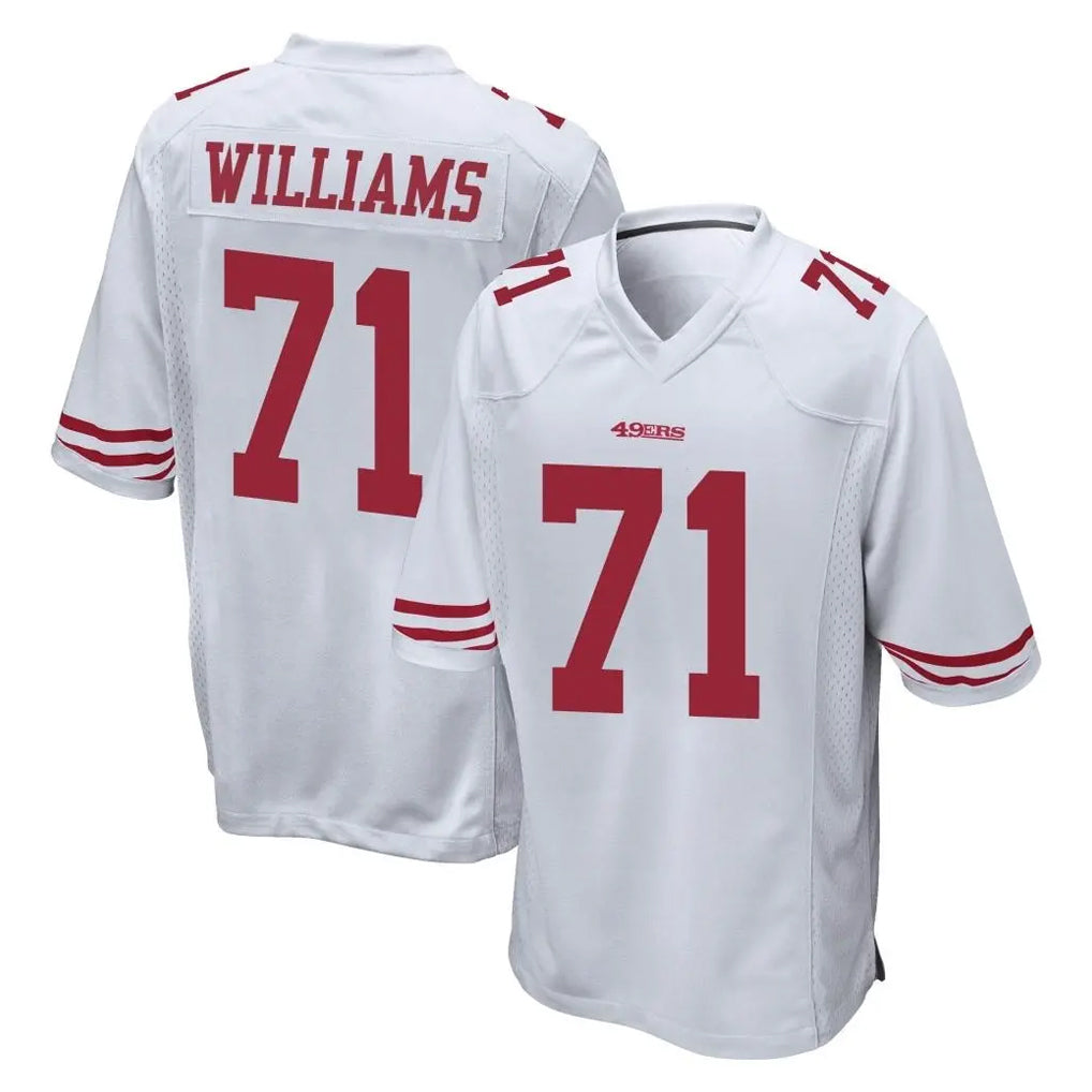 SF.49ers #71 Trent Williams Player White Home Game Edoa Stitched Jerseys