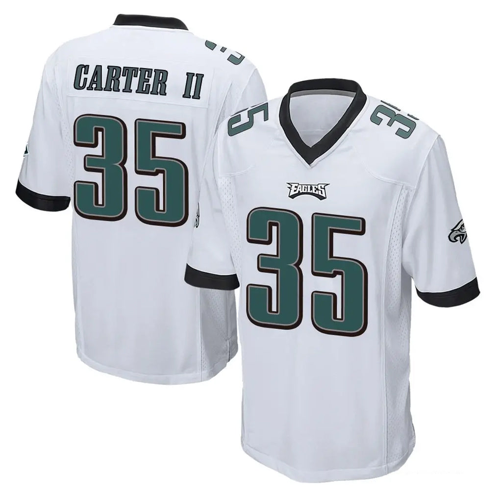 P.Eagles #35 Michael Carter II Player White Home Game Edoa Stitched Jerseys