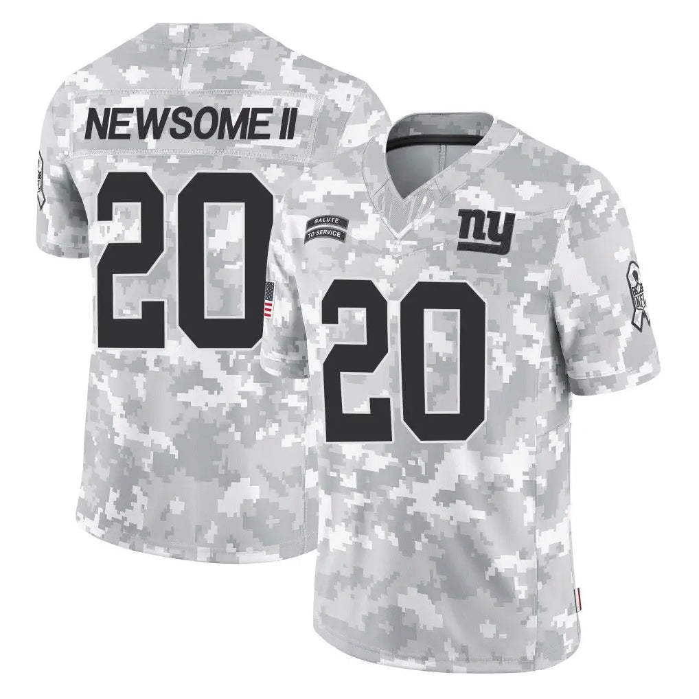 NY.Giants #20 Greg Newsome II Player Arctic Camo Salute To Service Limited Game Edoa Stitched Jerseys