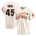 H.Astros #45 Tatsuya Imai Player Cream Throwback Cooperstown Collection Limited Edoa Stitched Jerseys