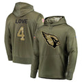 A.Cardinals #4 Jeremiyah Love Player Olive Salute to Service Limited Hoodies Edoa Stitched Jerseys
