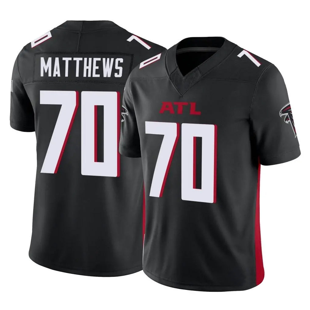 A.Falcons #70 Jake Matthews Player Black Vapor F.U.S.E. Limited Edoa Stitched Jerseys