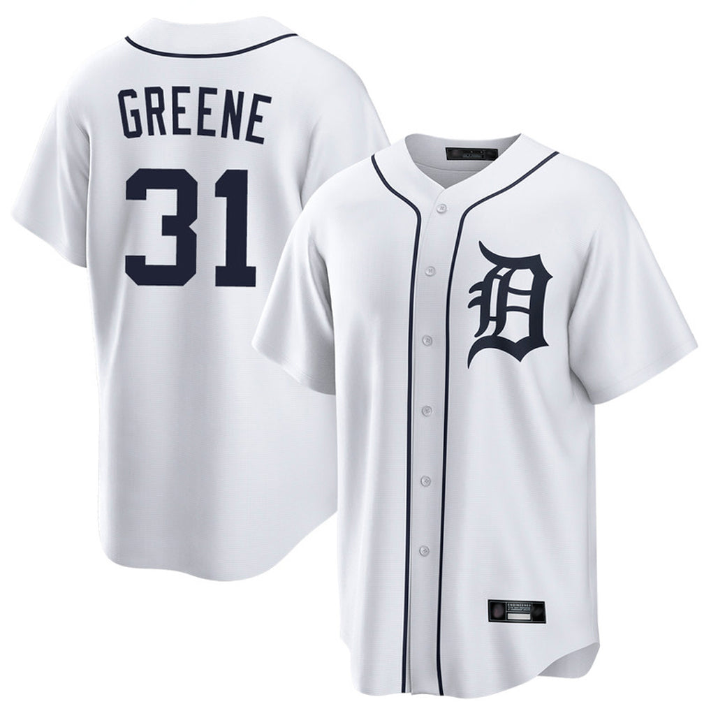 D.Tigers #31 Riley Greene Player White Home Game Edoa Stitched Jerseys