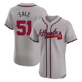 A.Braves #51 Chris Sale Player Gray Limited Elite Home Game Edoa Stitched Jerseys