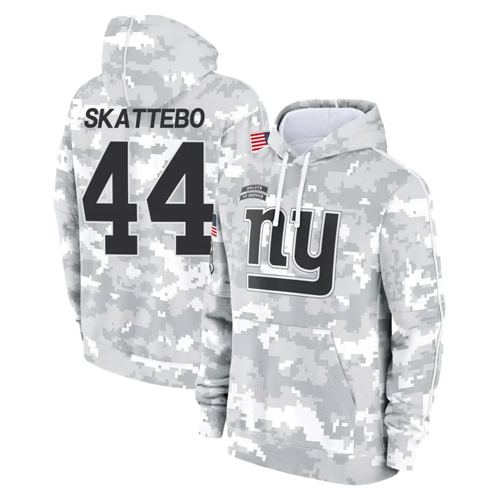 NY.Giants #44 Cam Skattebo Player Arctic Camo Salute to Service Pullover Hoodies Limited Game Edoa Stitched Jerseys