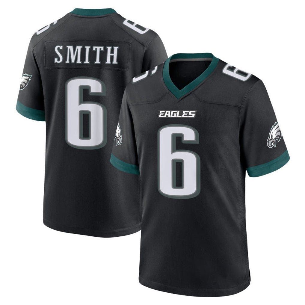 P.Eagles #6 DeVonta Smith Player Black Game Home Edoa Stitched Jerseys