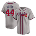 A.Braves #44 Hank Aaron Player Gray Limited Home Game Edoa Stitched Jerseys