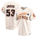H.Astros #53 Cristian Javier Player Cream Throwback Cooperstown Collection Limited Edoa Stitched Jerseys