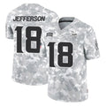 M.Vikings #18 Justin Jefferson Player Arctic Camo Salute To Service Limited Game Edoa Stitched Jerseys