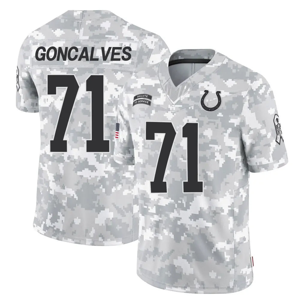 IN.Colts #71 Matt Goncalves Player Arctic Camo Salute To Service Limited Game Edoa Stitched Jerseys