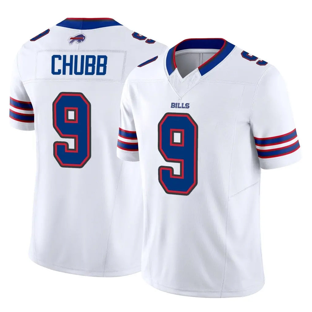 B.Bills #9 Bradley Chubb Player White Vapor F.U.S.E. Jersey Limited Home Game Edoa Stitched Jerseys