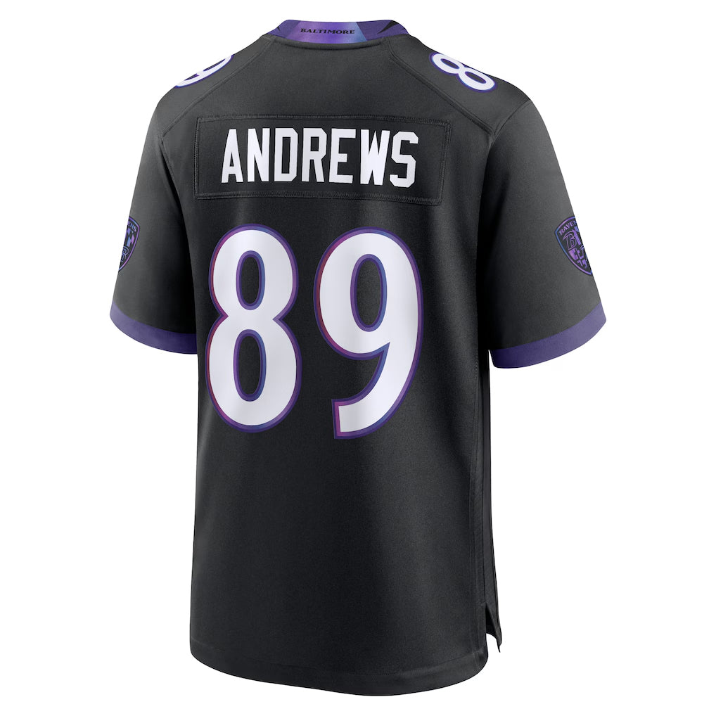 B.Ravens #89 Mark Andrews Player Black Home Game Edoa Stitched Jerseys