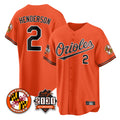 B.Orioles #2 Gunnar Henderson Player Orange 30th Anniversary of 2131 Home Game Edoa Stitched Jerseys