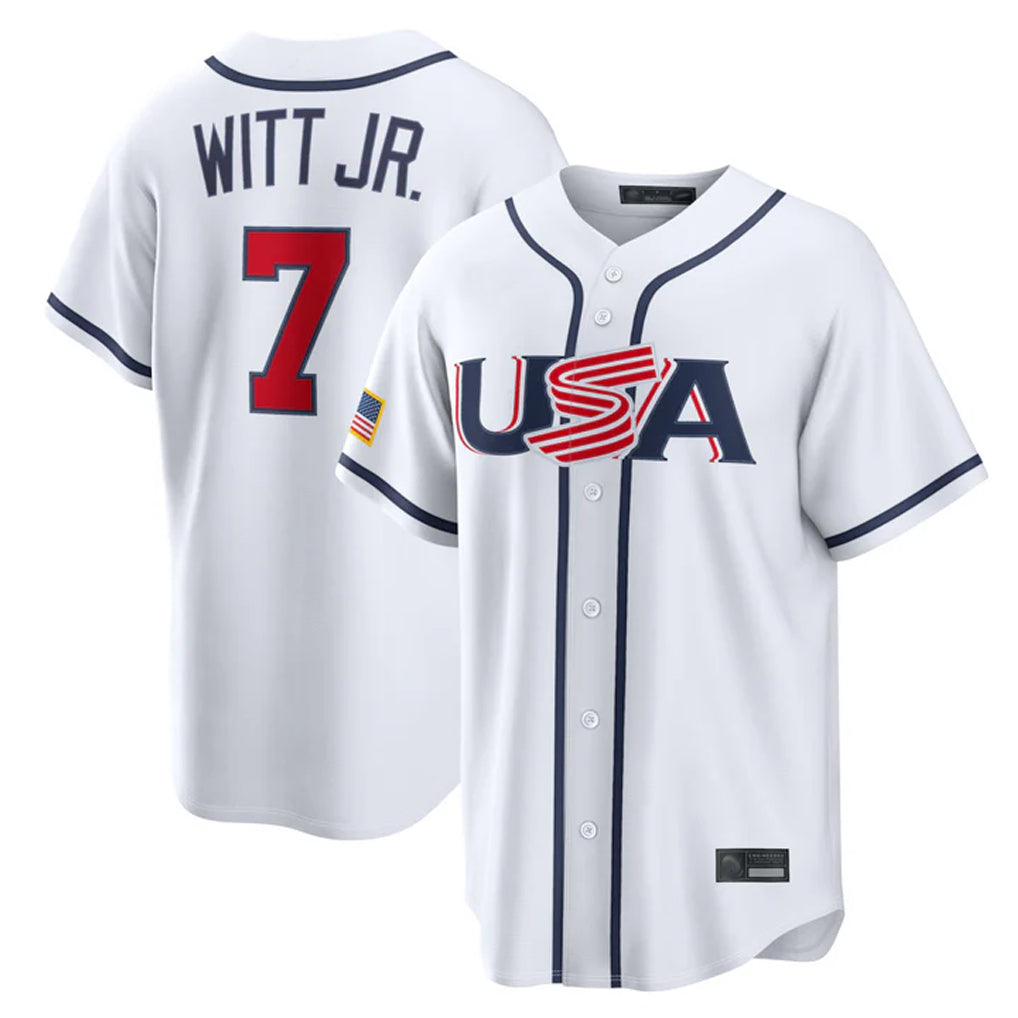 KC.Royals #7 Bobby Witt Jr. Player White USA 2026 World Classic Game Edoa Stitched Jerseys