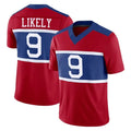 NY.Giants #9 Lsaiah Likely Player Red Century Vapor F.U.S.E. Home Game Edoa Stitched Jerseys