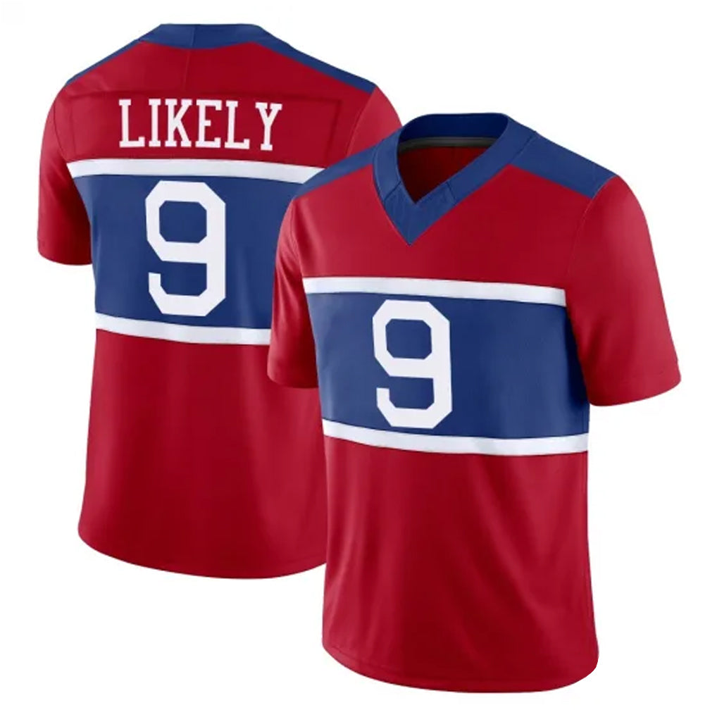 NY.Giants #9 Lsaiah Likely Player Red Century Vapor F.U.S.E. Home Game Edoa Stitched Jerseys