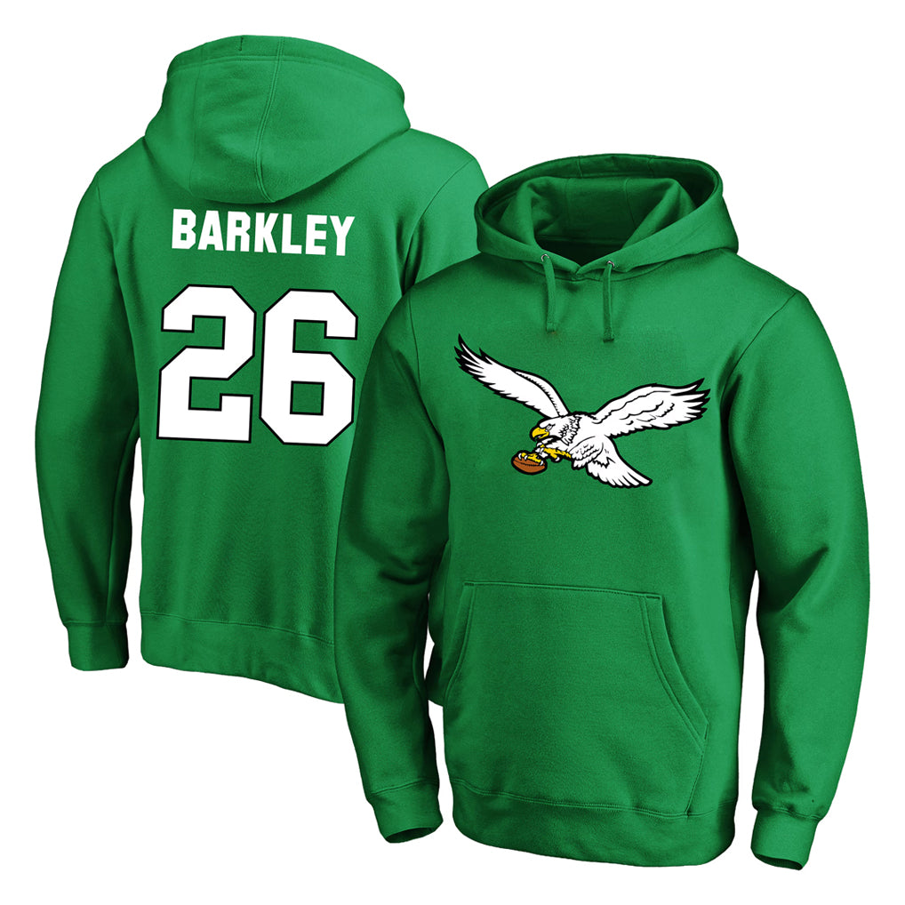 P.Eagles #26 Saquon Barkley Player Green Pullover Hoodies Home Game Edoa Stitched Jerseys